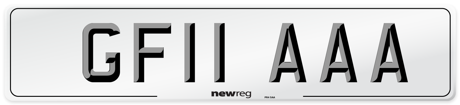 GF11 AAA Number Plate from New Reg